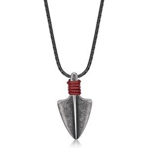 💫 Men Silver Arrow Pendant Necklace Stainless Steel Lobster Claw Long Chain